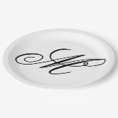 Elegante Monogram Initiaal Papieren Bordje (Gekanteld)