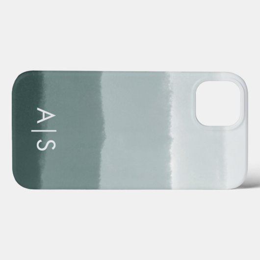Elegante monogram Initialen gekalkte sparren ombre Case-Mate iPhone Case (Achterkant (horizontaal))