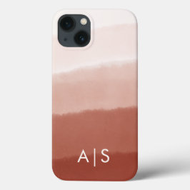 Elegante monogram Initialen koperen roest ombre iPhone 13 Hoesje