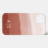 Elegante monogram Initialen koperen roest ombre Case-Mate iPhone Case (Achterkant (horizontaal))