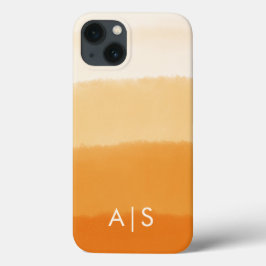 Elegante monogram Initialen pompoen Sinaasappel Om iPhone 13 Hoesje