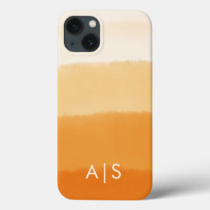Elegante monogram Initialen pompoen Sinaasappel Om iPhone 13 Hoesje