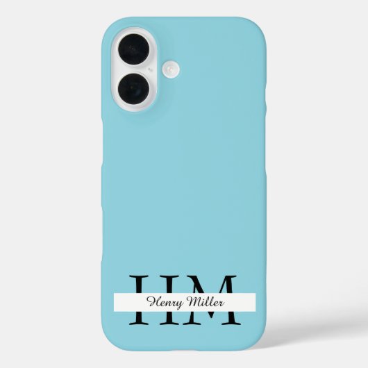 Elegante Monogram iPhone Case | Gepersonaliseerd (Achterkant)