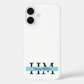 Elegante Monogram iPhone Case | Gepersonaliseerd (Achterkant)