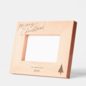 Elegante Monogram Kerstboom Classy Typografie Gegraveerde Lijstjes (Links)