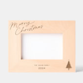 Elegante Monogram Kerstboom Classy Typografie Gegraveerde Lijstjes (Voorkant)
