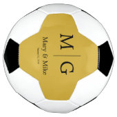 Elegante Monogram Koppelnaam Metaalgoud Voetbal (Gedraaid)