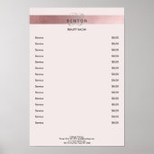 Elegante Monogram Lightpink Rosegold Prijslijst Poster (Voorkant)