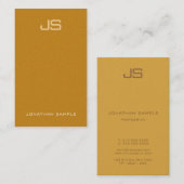 Elegante Monogram Luxe Premium Pearl Finish Visitekaartje (Voorkant / Achterkant)