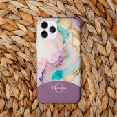 Elegante Monogram Marmeren Vloeibare Inkt Case-Mate iPhone Case