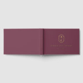 Elegante monogram mauve bruiloft namen datum folie gastenboek (Volledig)