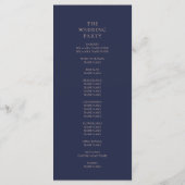 Elegante Monogram Moderne Klassieke Navy Blush Bru Programma (Achterkant)