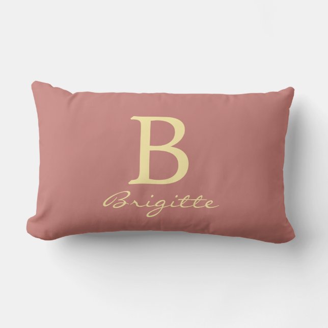 Elegante Monogram Naam Script Letter B Sjabloon Bo Kussen (Voorkant)