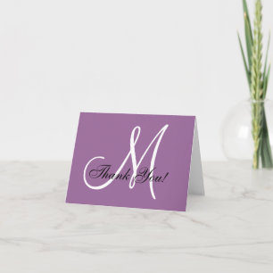 Elegante Monogram Paarse Mauve Bedankkaart