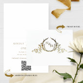 Elegante Monogram QR-code van de echte Folie RSVP Kaarten