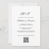 Elegante Monogram Script Foto Traditionele bruilof Kaart (Voorkant)