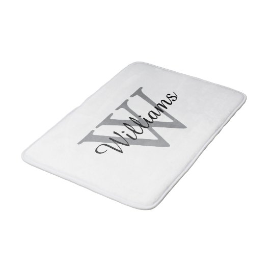 Elegante Monogram Script Naam Badmat (Gekanteld)