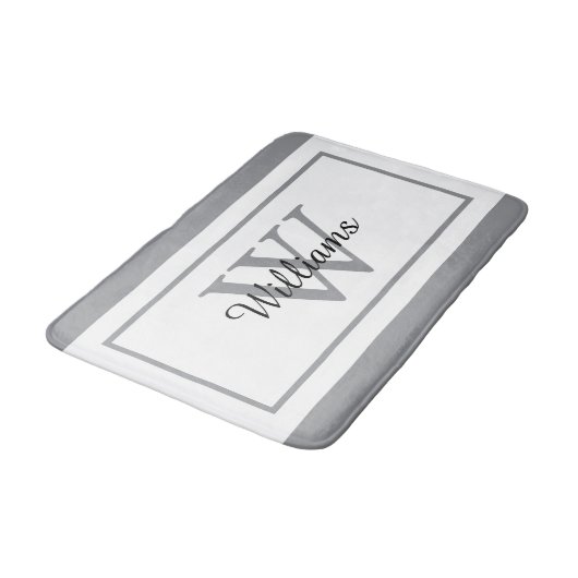 Elegante Monogram Script Naam Badmat (Gekanteld)