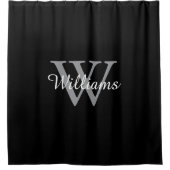 Elegante Monogram Script Naam Douchegordijn (Voorkant)