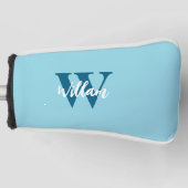 Elegante monogram scriptnaam golfheadcover (Voorkant)