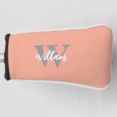 Elegante monogram scriptnaam golfheadcover (Voorkant)