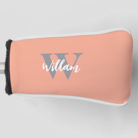 Elegante monogram scriptnaam golfheadcover (Voorkant)