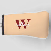 Elegante monogram scriptnaam golfheadcover (Voorkant)