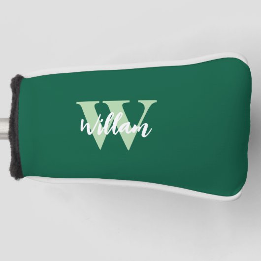 Elegante monogram scriptnaam golfheadcover (Voorkant)