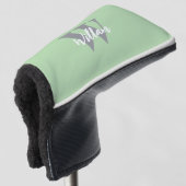 Elegante monogram scriptnaam golfheadcover (3/4 voorkant)