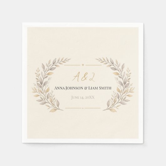 Elegante monogram servetten met script voor de bru (Voorkant)