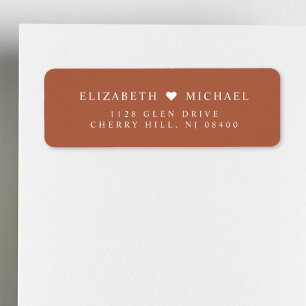 Elegante Monogram Terracotta Wedding Return Adres Etiket