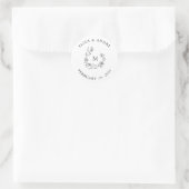 Elegante Monogram Trouw Klassieke Ronde Sticker (Tas)