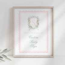 Elegante Monogram Wapenschild Baby Shower Aangepas