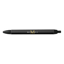 Elegante Monogram Zwarte Goud Klassieke Initiële N