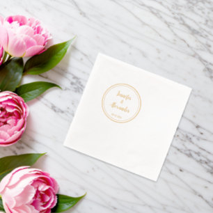 Elegante monogrammed bruiloft Folie Gestempeld ser Servetten