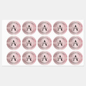 Elegante Monogrammed Faux Roos Gold Waterdicht Labels (Vel)