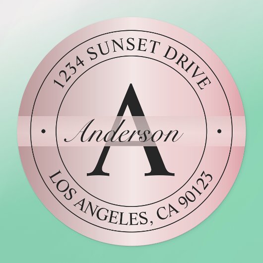 Elegante Monogrammed Faux Roos Gold Waterdicht Labels