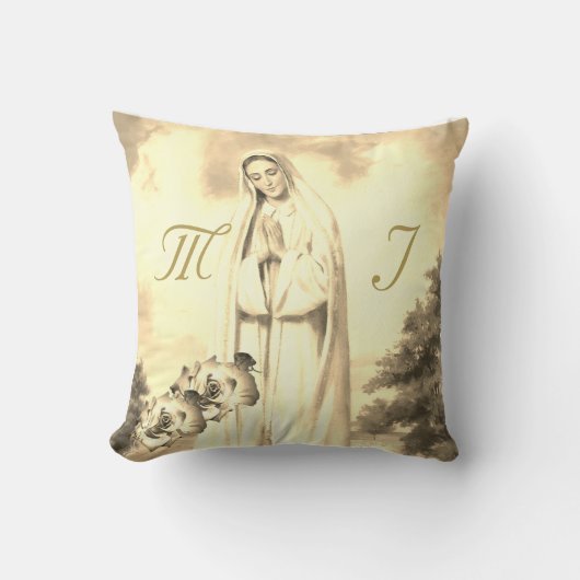 Elegante Monogrammed met Naam Roos Sierkussen (Voorkant)