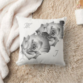 Elegante Monogrammed met Naam Roos Sierkussen (Deken)