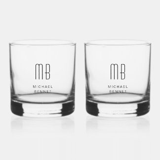 Elegante monogrammed naam whisky glas