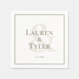 Elegante Monogrammed Trouwreceptie servies Servet