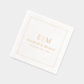 Elegante Monogrammed Typography Script Wedding Gol Folie Servetten (Links)