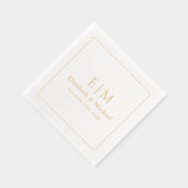 Elegante Monogrammed Typography Script Wedding Gol Folie Servetten (Rechts)