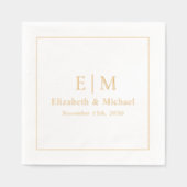 Elegante Monogrammed Typography Script Wedding Gol Folie Servetten (Voorkant)