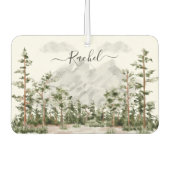 Elegante Monogrammed Waterverf Berg en Bos Luchtverfrisser (Voorkant)