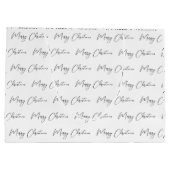 Elegante Monotone Zwart Wit Vrolijk Kerstfeest Groot Cadeauzakje (Achterkant)