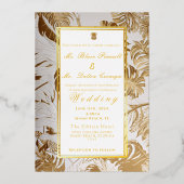 Élégante Monstère Or Dorée Invitation Foil (Recto)