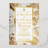 Élégante Monstère Or Dorée Invitation Foil (Recto)