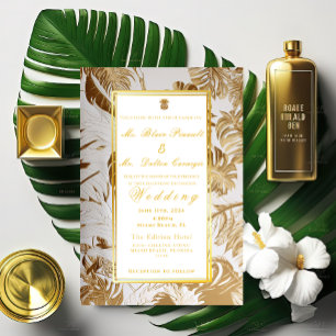 Élégante Monstère Or Dorée Invitation Foil
