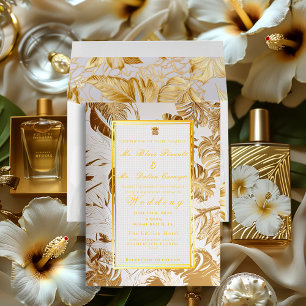 Élégante Monstère Or Dorée Invitation Foil